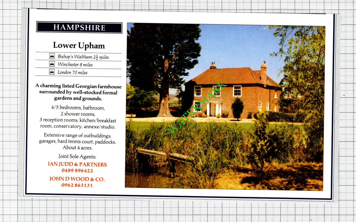 Lower Upham Hampshire House Sale Advert - 1991 Cutting
