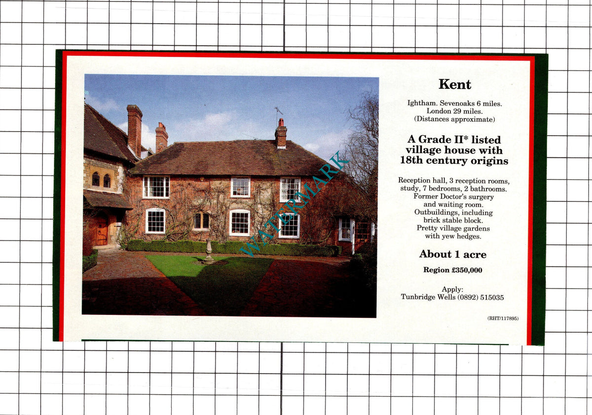 Ightham Kent House Sale Advert - 1994 Clipping / Print