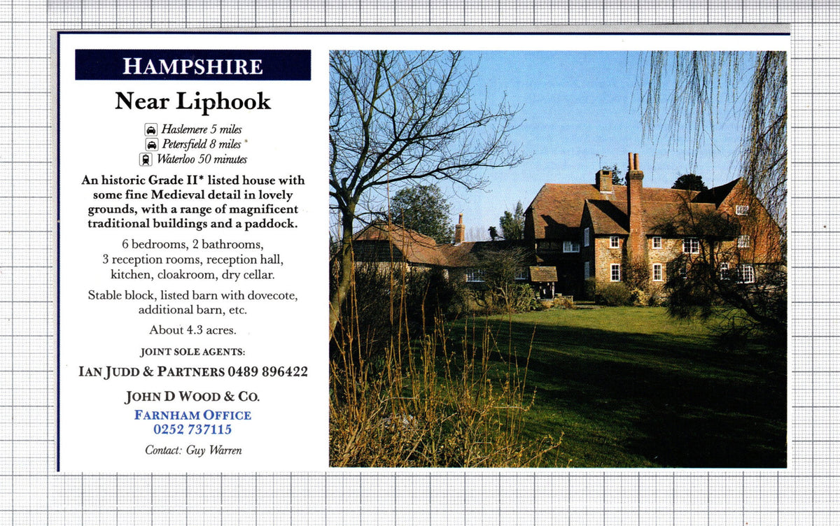 Liphook Hampshire House Sale Advert -  1991 Cutting