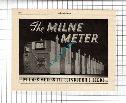 Milne's Meters Ltd Edinburgh / John Rigby & Sons Ltd Bradford  - 1951 Advert