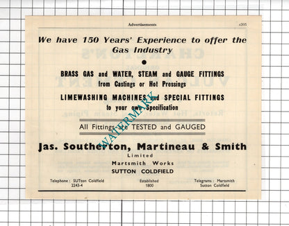 Charlton Bros Newcastle Upon Tyne / Jas Southerton Martineau Smith - 1951 Advert