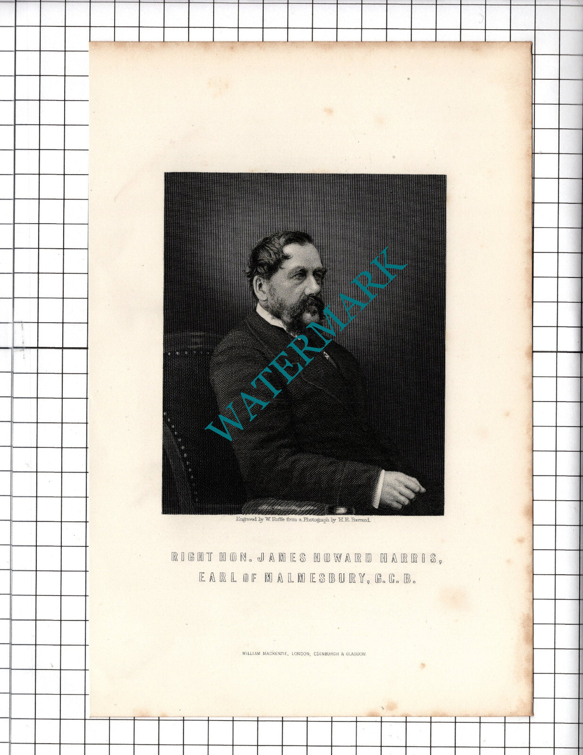 The Right Hon James Howard Harris Earl Of Malmesbury    - c.1881 Print
