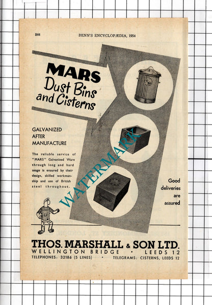 W Mannering & Co Ltd London Rubber  / Thos Marshall & Son Leeds - 1954 Advert