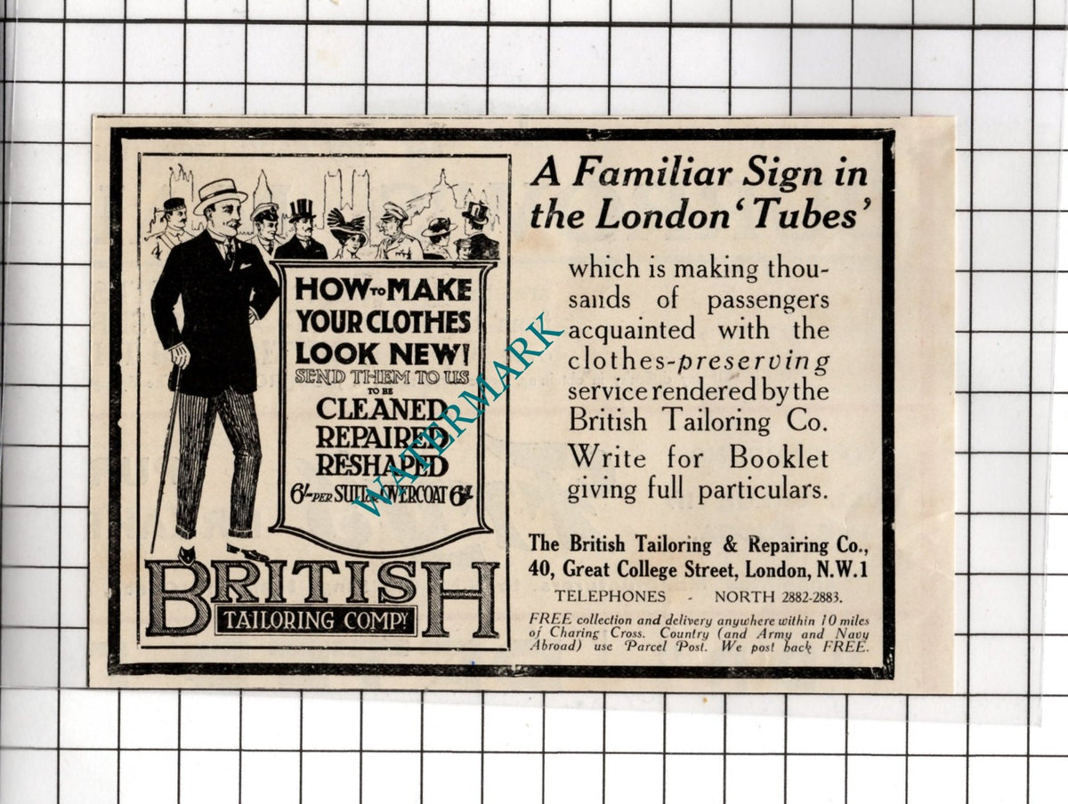 The British Tailoring & Repairing Co London - 1918 Small Advert
