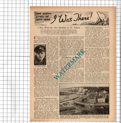 Private Peter Maisey East Surrey Regiment St Valery WW2  - c.1946 Article