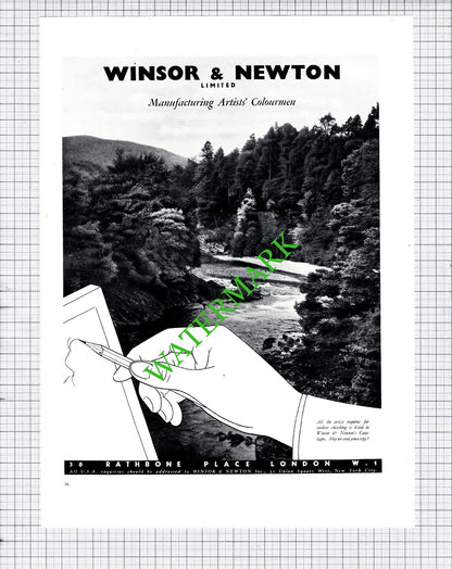 THREE Winsor & Newton Ltd Advert  - 1936 Cutting / Print  x 3