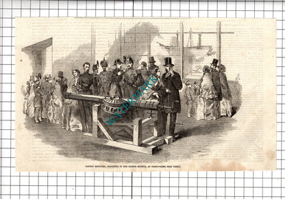Cannon Revolver Marine Museum Paris - c.1854 Clipping (See Description)