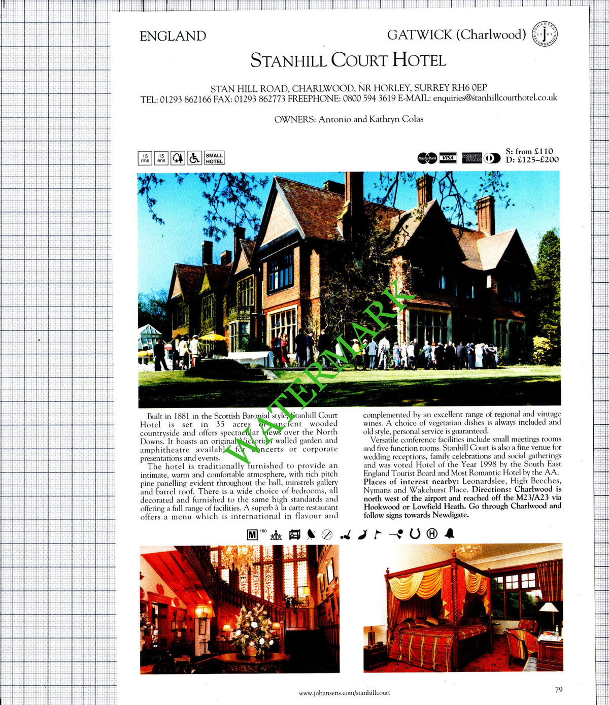 Stanhill Court Hotel Charlwood Surrey Wind In The Willows Glossop - 2001 Cutting