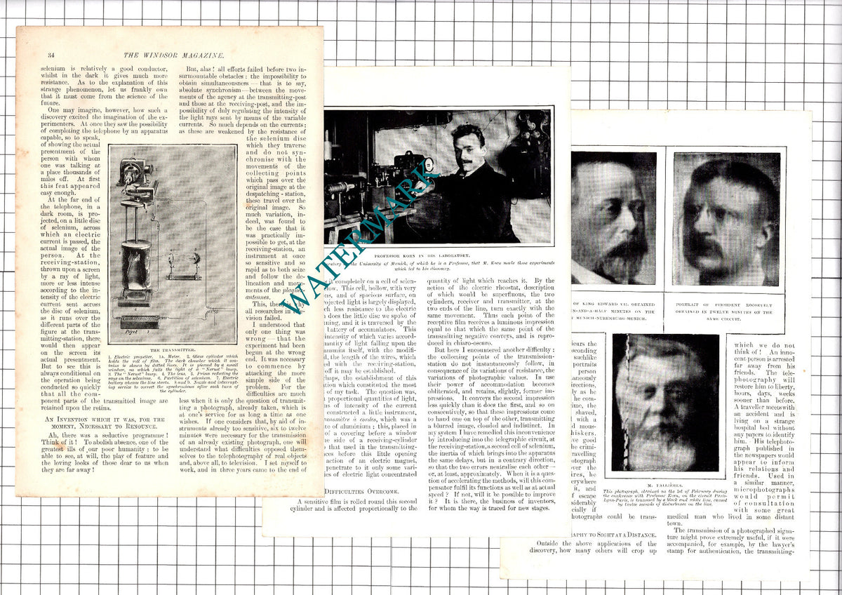 Professor Korn Telephotography - 1907 Article / Print