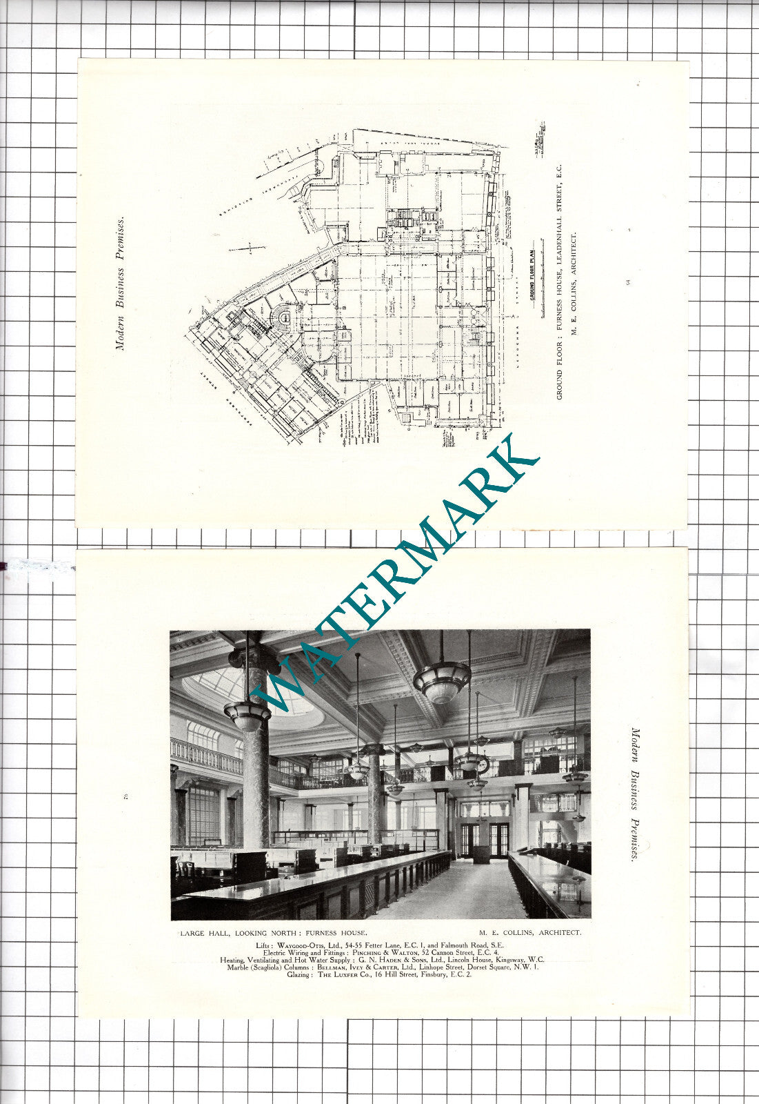 Furness House Leadenhall Street London M E Collins Architect c.1920s Book Prints