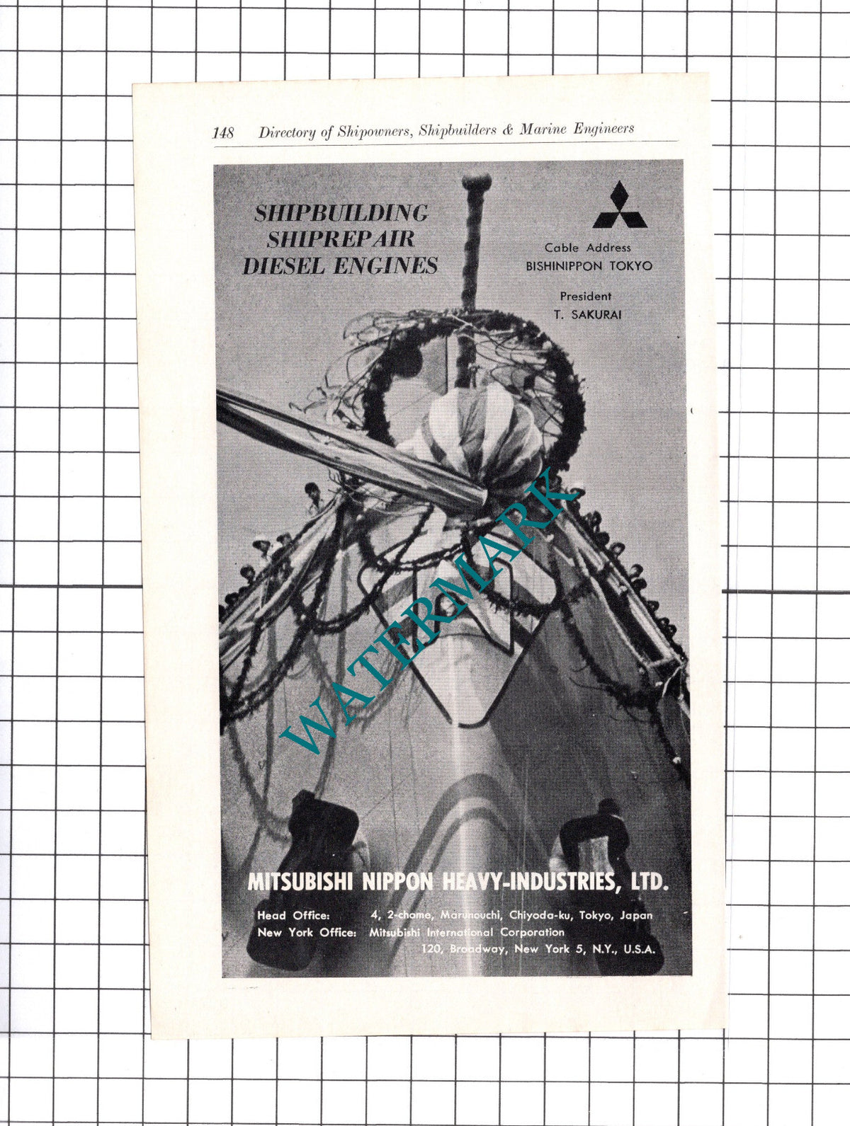 J S Starnes & Sons London / Mitsubishi Nippon Heavy Industries ADVERT - c.1957