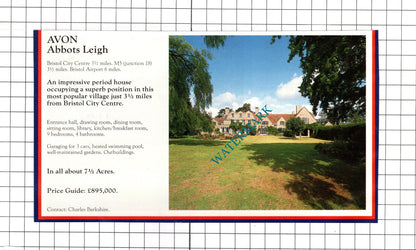 Kingston St Michael Wiltshire /  Abbots Leigh Avon House Sale Advert -c.1990