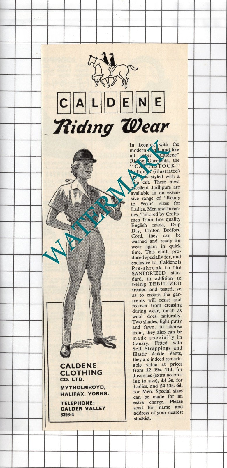 Caldene Clothing Co Ltd Mytholmroyd Halifax Yorkshire - 1965 Advert
