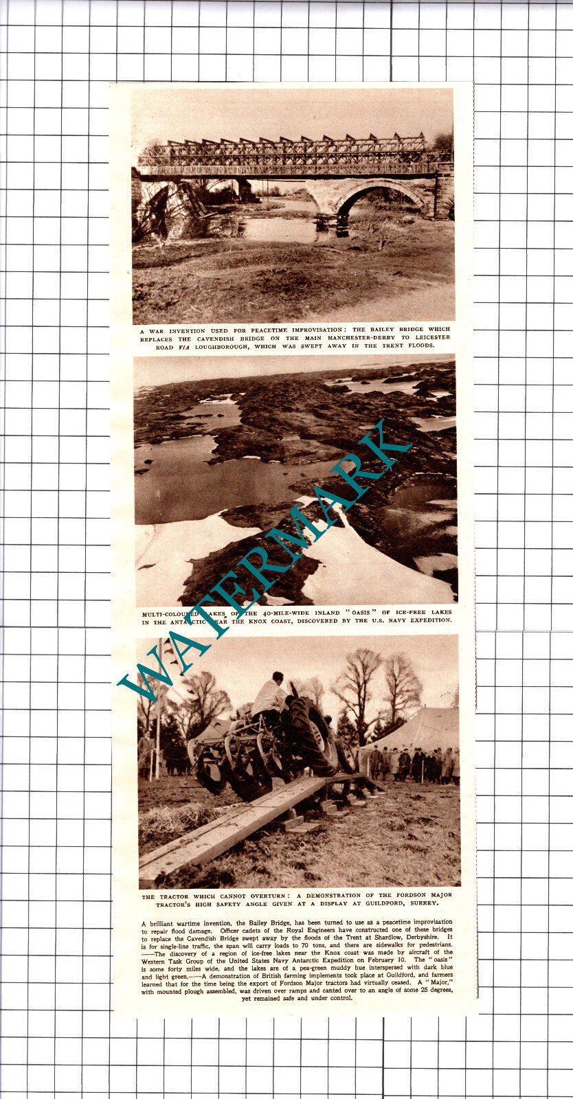 The Bailey Bridge - 1947 Cutting / Print