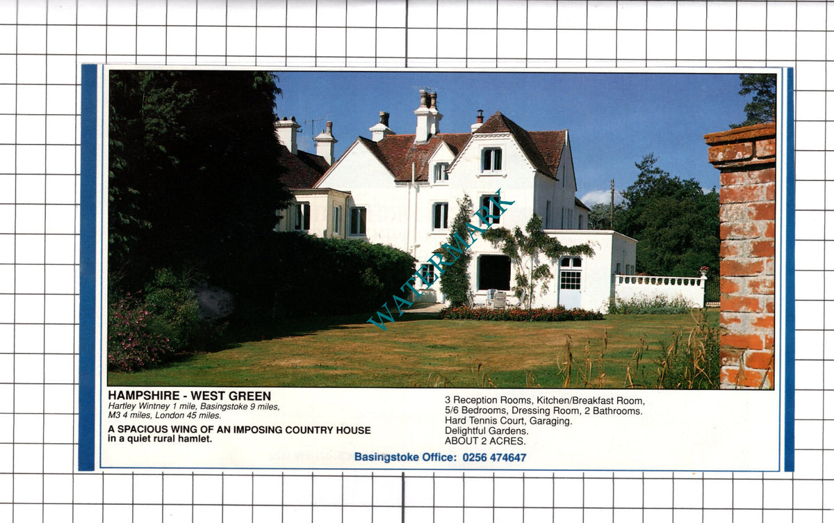 West Green Hampshire Sale Advert - 1990 Clipping / Print