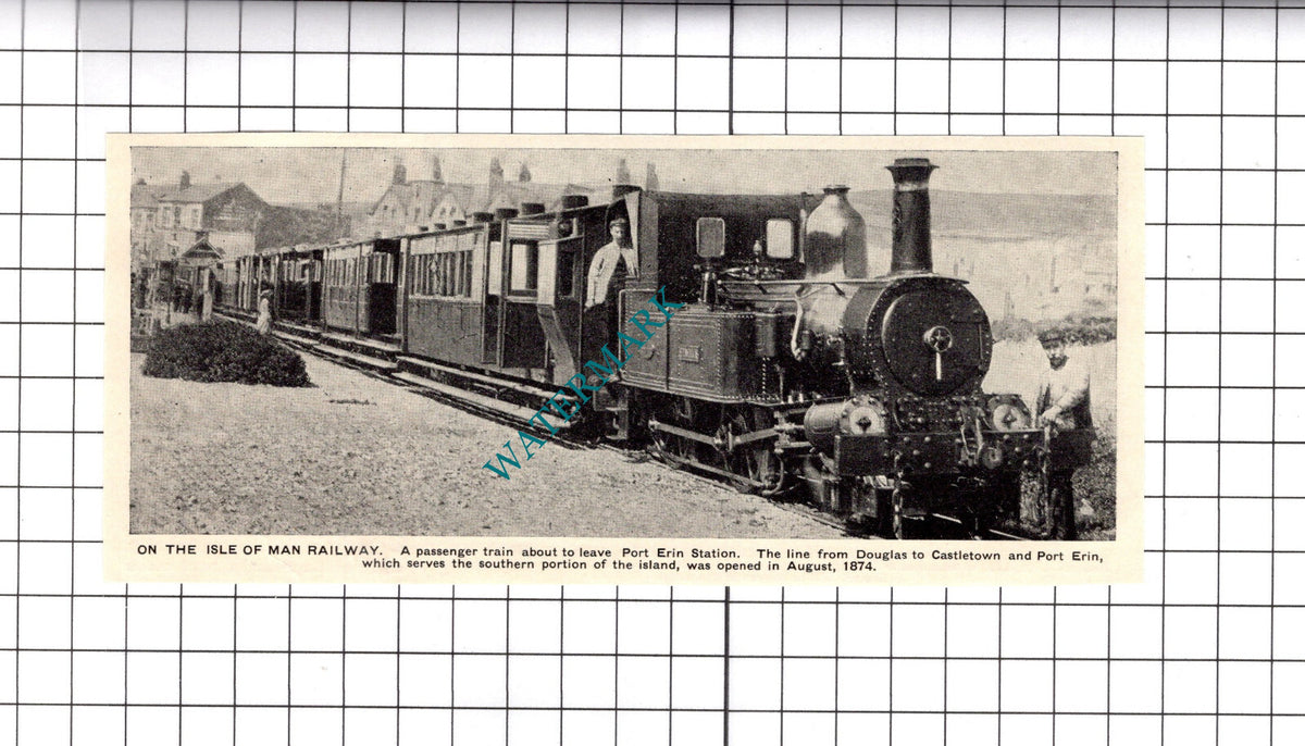 Port Erin Station Isle Of Man Railway  - c.1930' s Small Clipping/ Print