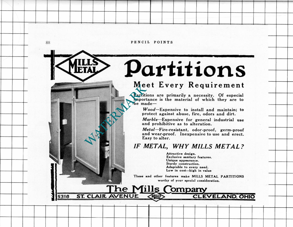 The Mills Company Cleveland Ohio Advert  - 1926 Clipping / Print