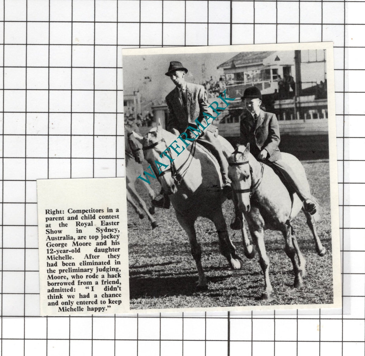 George Moore Jockey and Daughter Michelle Moore - 1969 Small Cutting