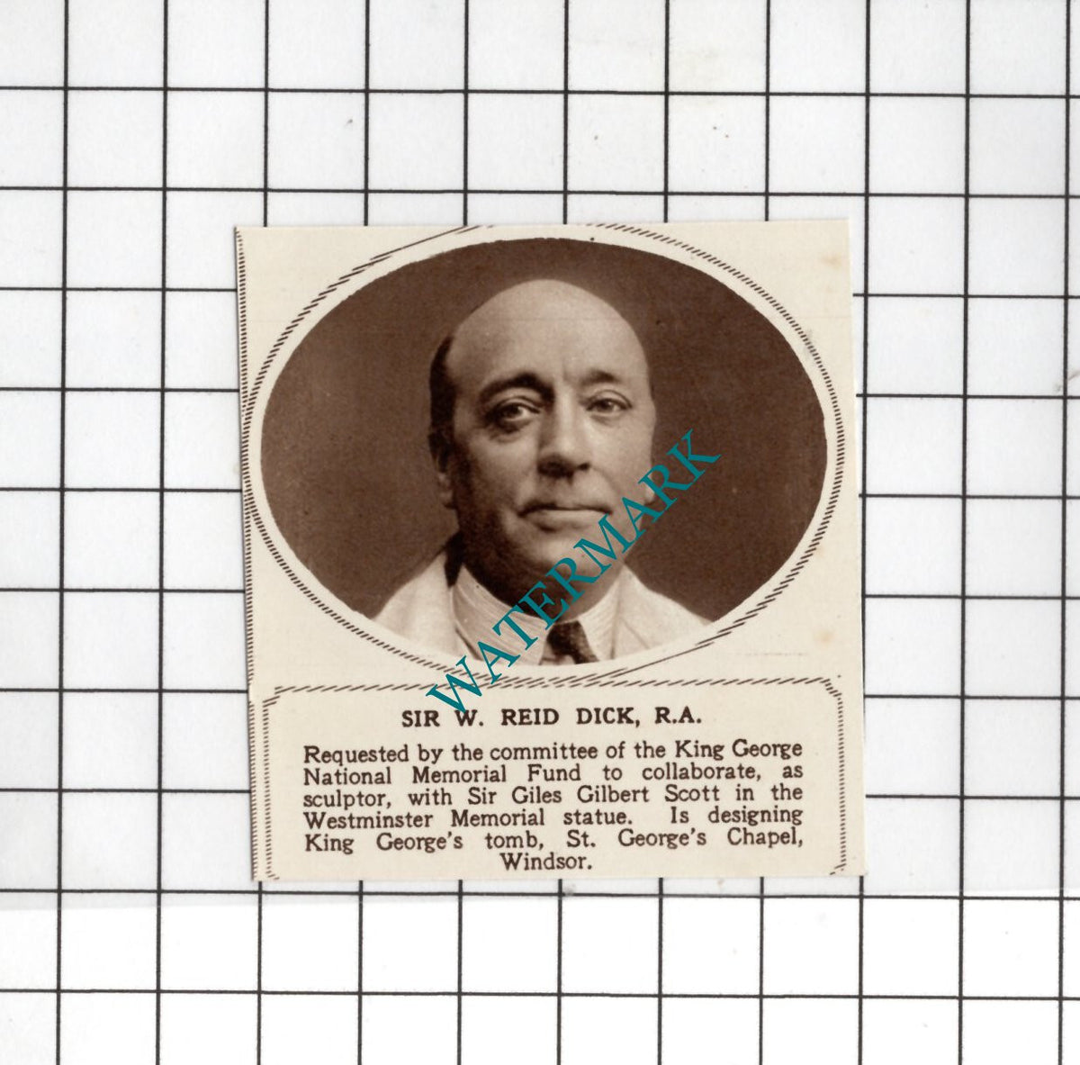 Sir W Reid Dick Sculptor - 1936 Small News Clipping