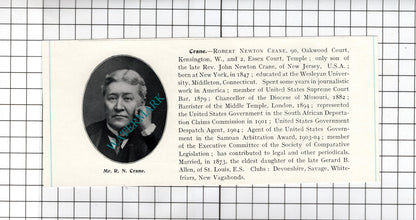 Robert Newton Crane New York / John Albert Compston Barnsley  -  1905 Clipping