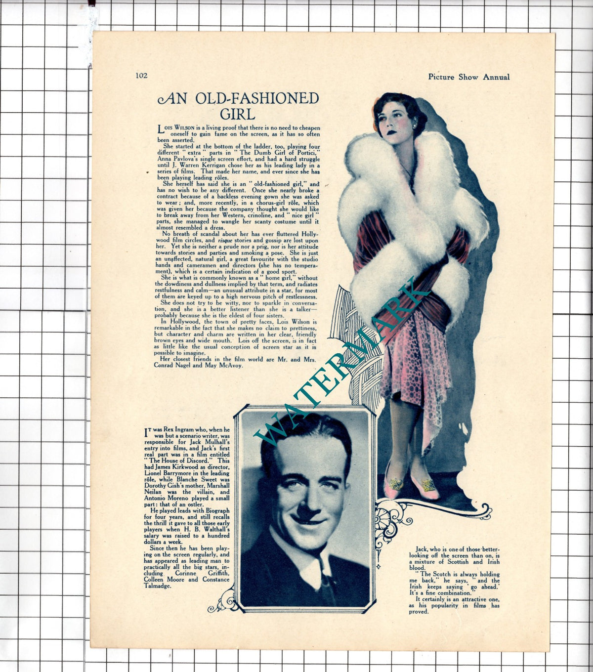 Lois Wilson Actress Jack Mulhall Actor  - 1929 Clipping