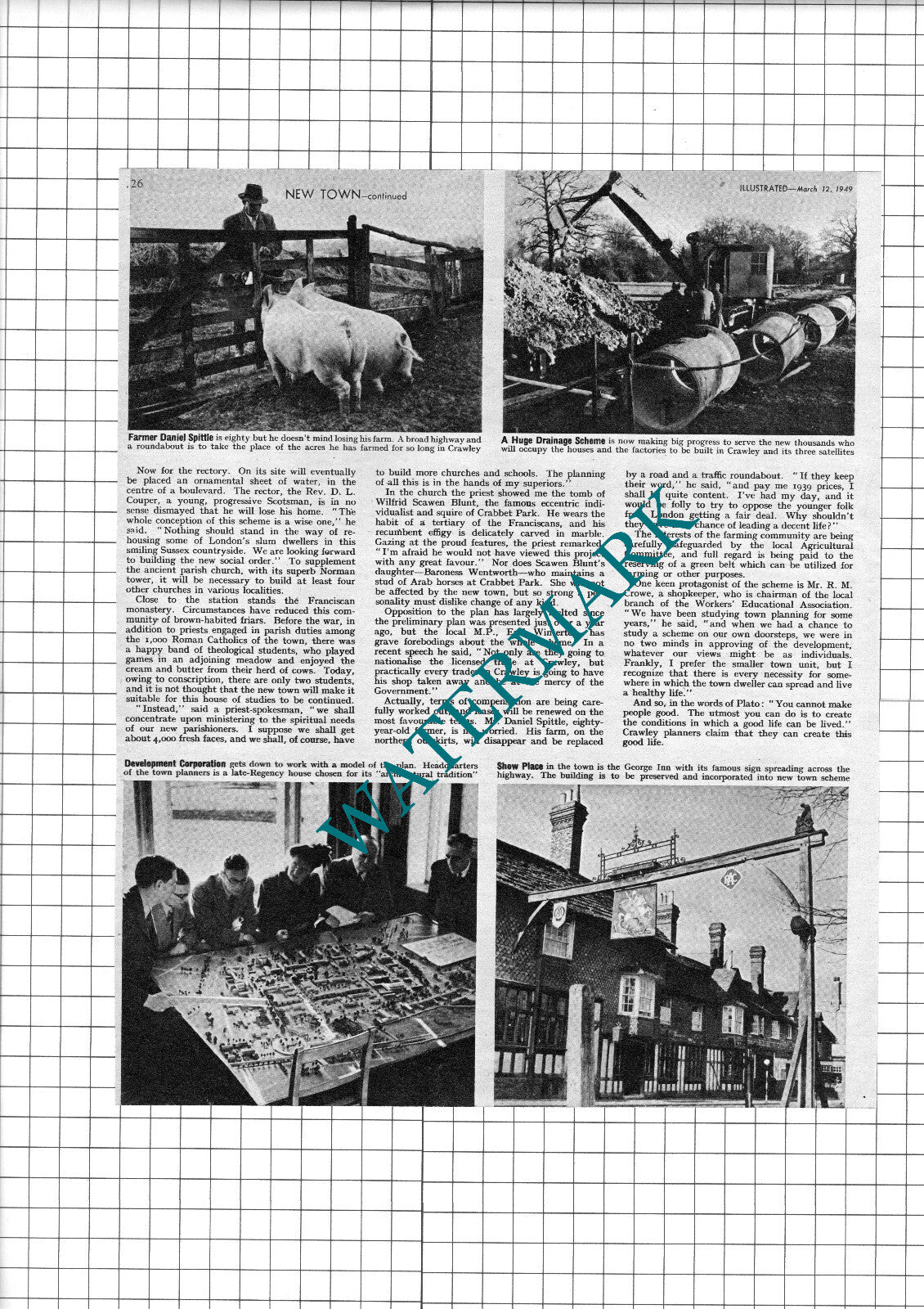 Crawley Sussex  Daniel Spittle Sir Thomas Bennett Couper  Priory - 1949 Article