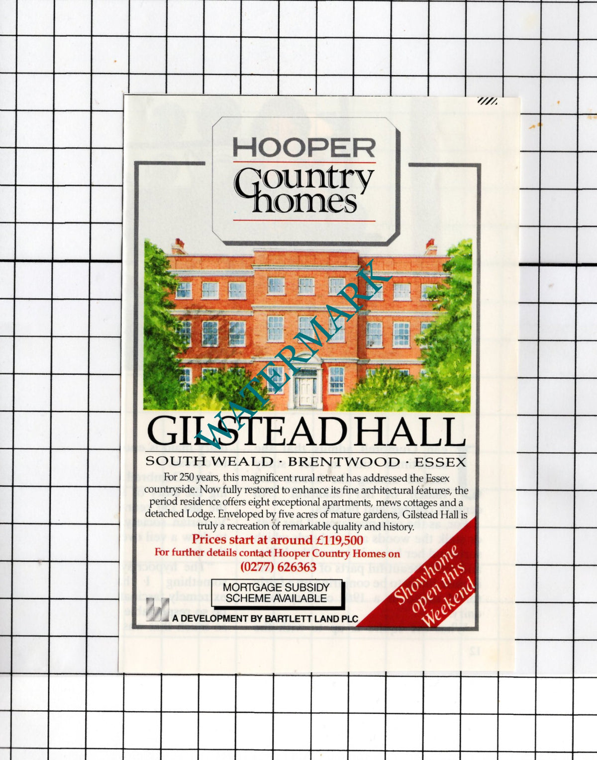 Gilstead Hall South Weald Brentwood Essex - 1989 Small Advert