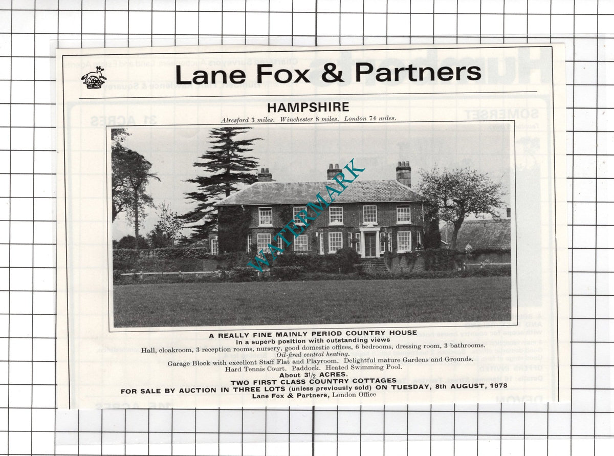 Alresford Hampshire House Sale Advert - 1978