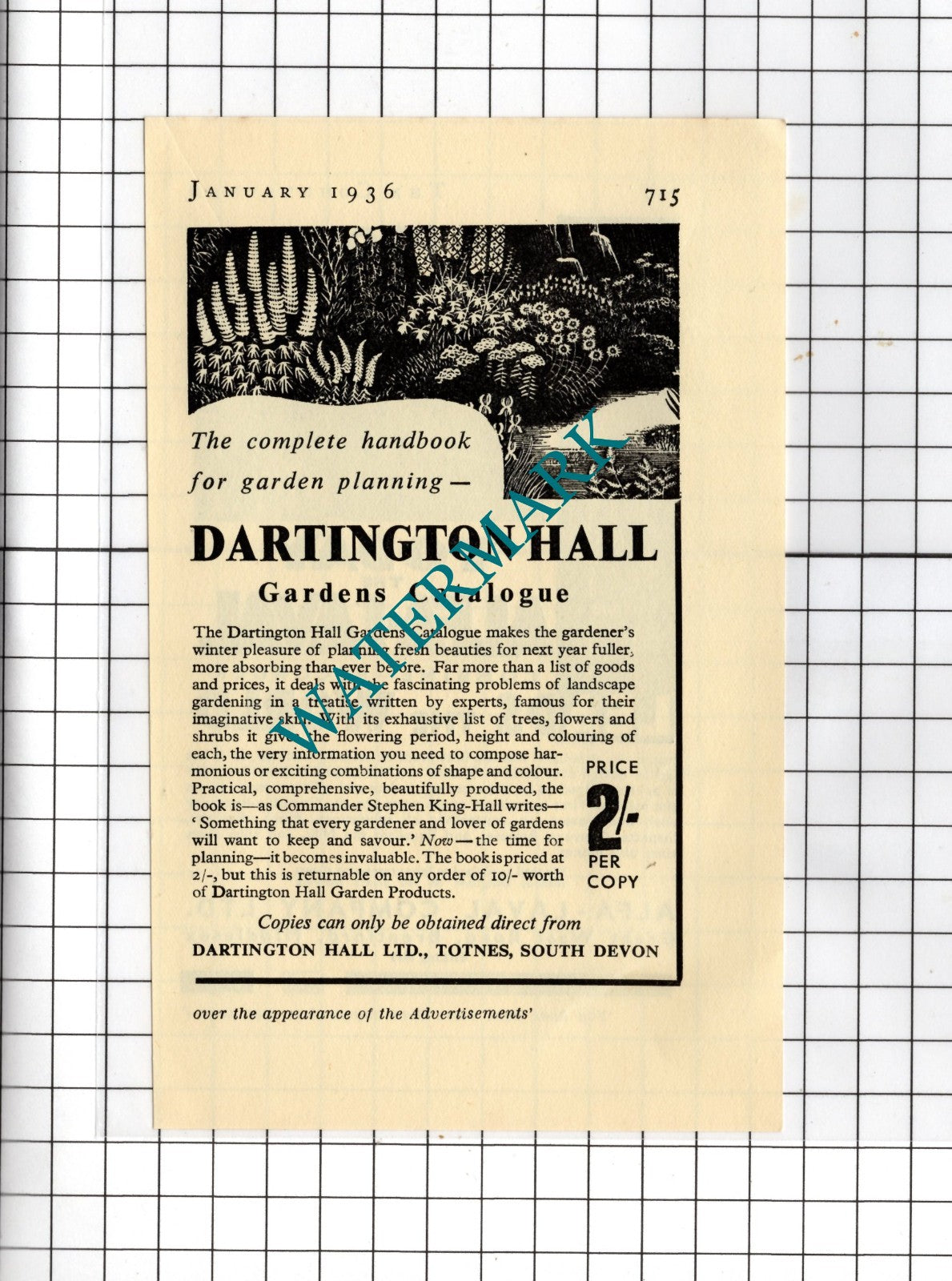 Dartington Hall Ltd Totnes Devon Alfa-Laval Company Brentford 1936 Small Advert