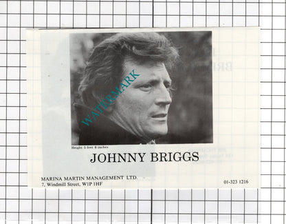 Ian Brimble Actor / Johnny Briggs Actor Advert - 1986 Cutting