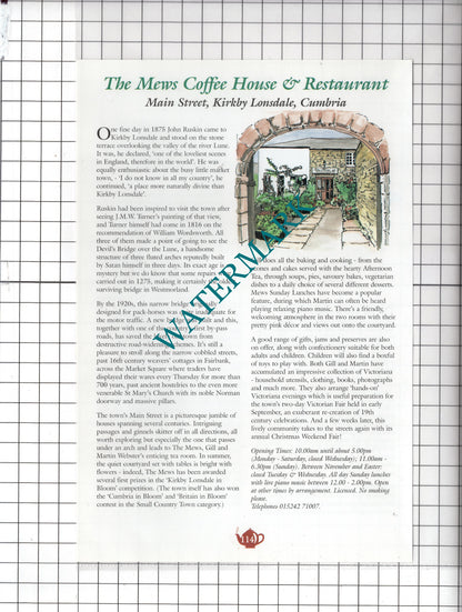 Wensleydale Creamery Hawes / Mews Coffee House Kirkby Lonsdale - c.2000 Advert