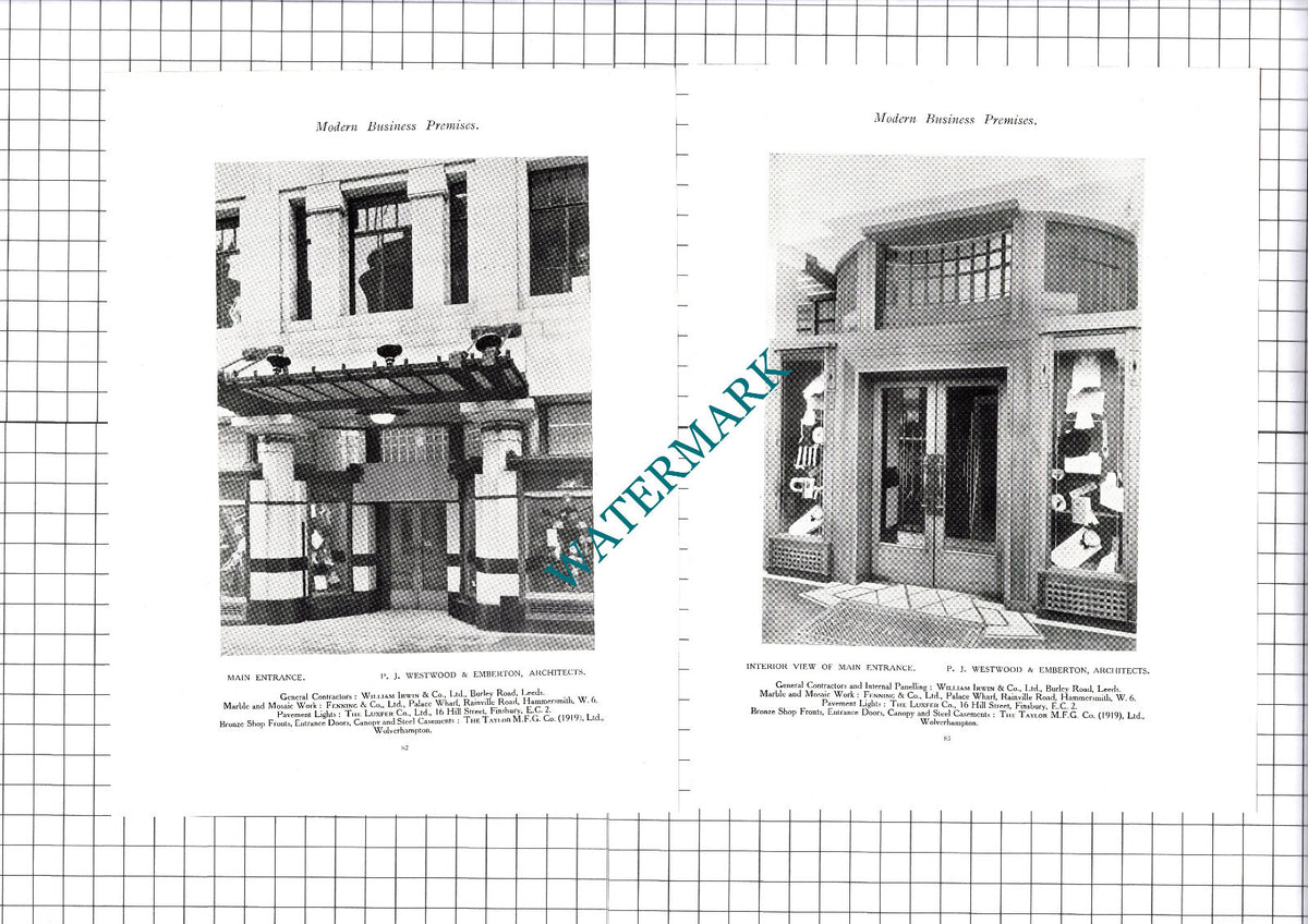 Austin Reed Ltd Leeds Westwood and Emberton Architects - 1923 Book Prints