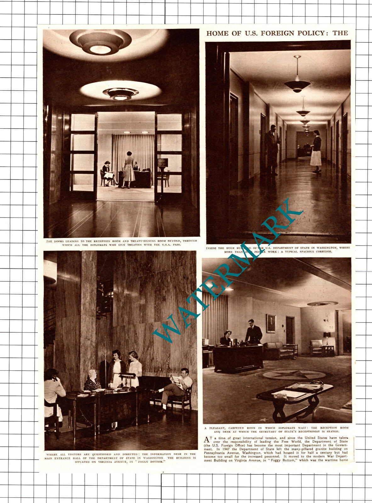 The Department Of State Washington USA William Kelly - 1951 2-Part Cutting