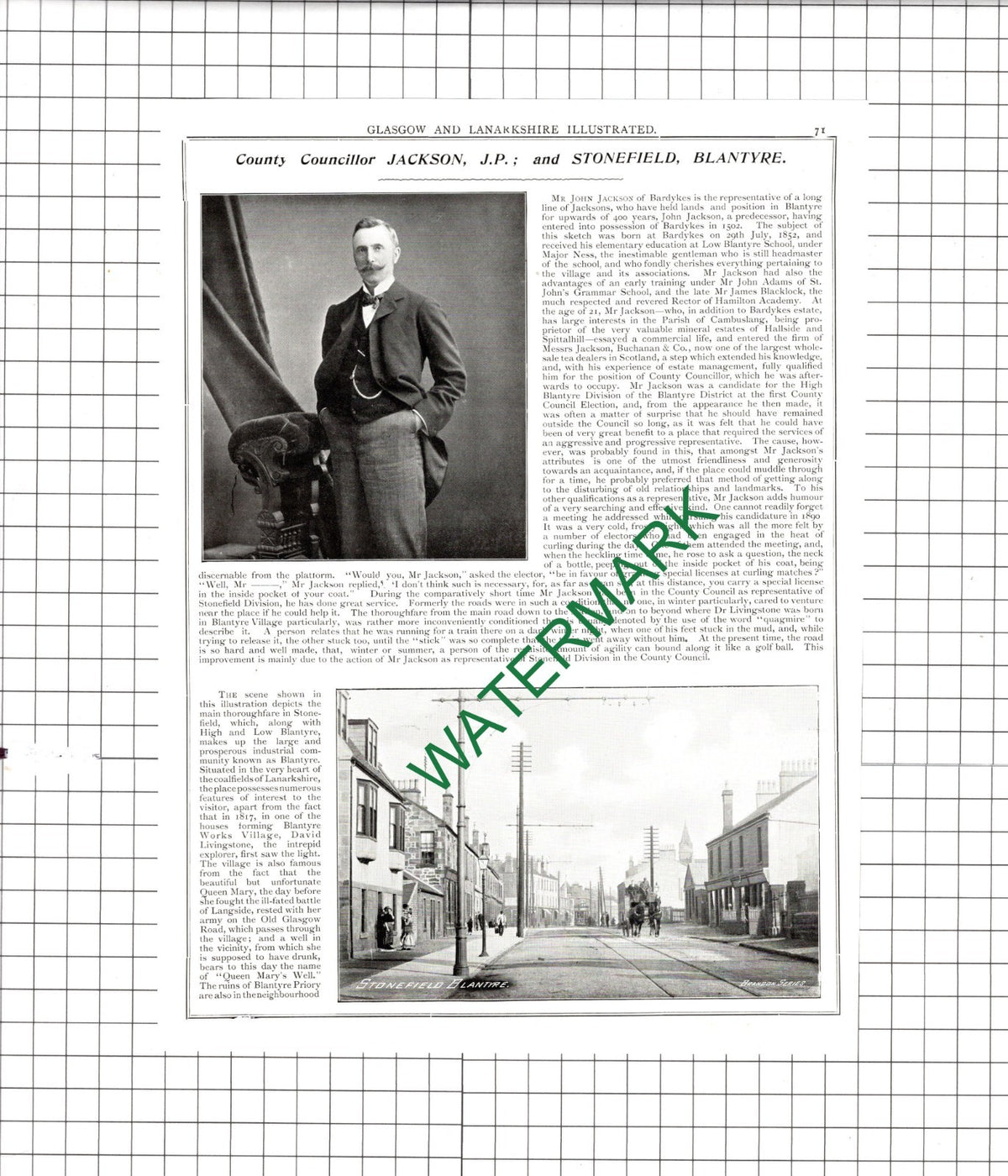 Mr John Jackson Bardykes Blantyre Scotland / Duke Of Hamilton  -1904 Article