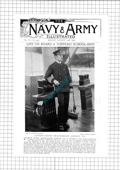 Torpedo School Ship HMS DEFIANCE  Captain Henry Bradwardine Jackson Orpen -1897