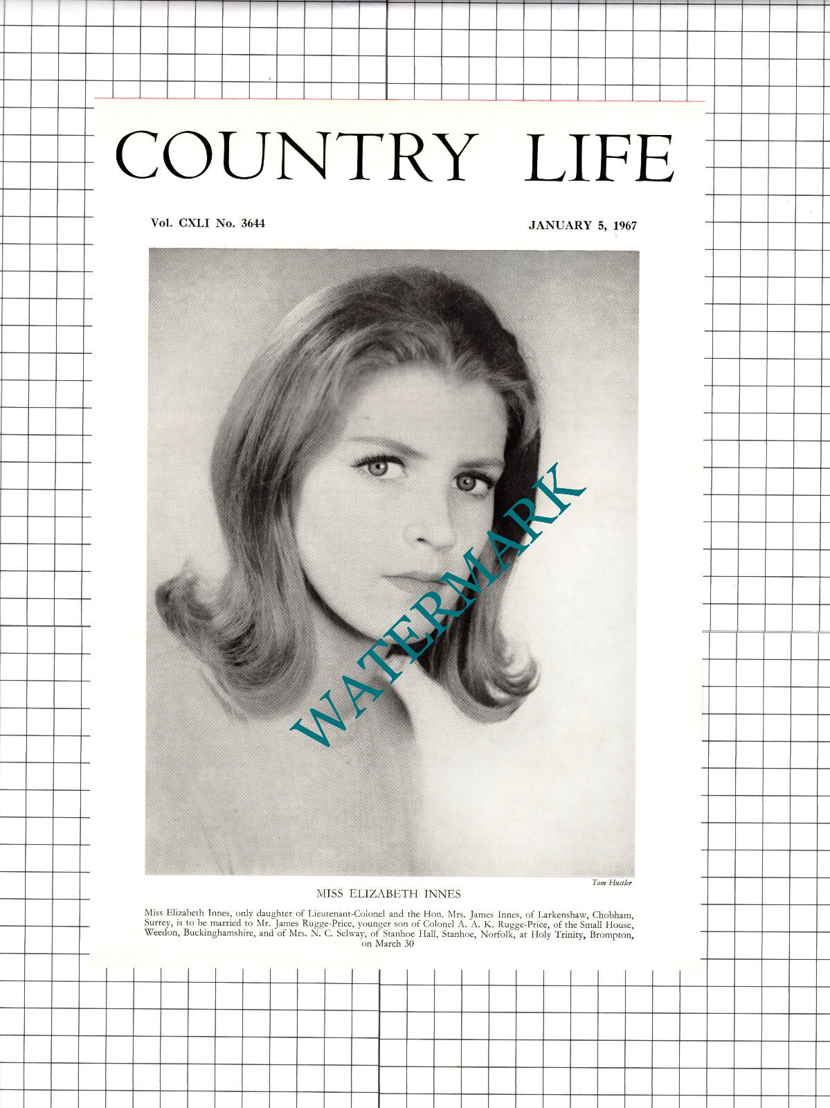 Miss Elizabeth Innes Larkenshaw Chobham Rugge-Bruce - 1967 Clipping / Print