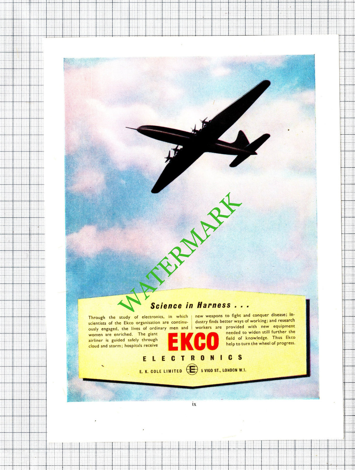 Ekco Electronics EK Cole Ltd / BDH British Drug Houses Ltd Advert - 1951 Cutting