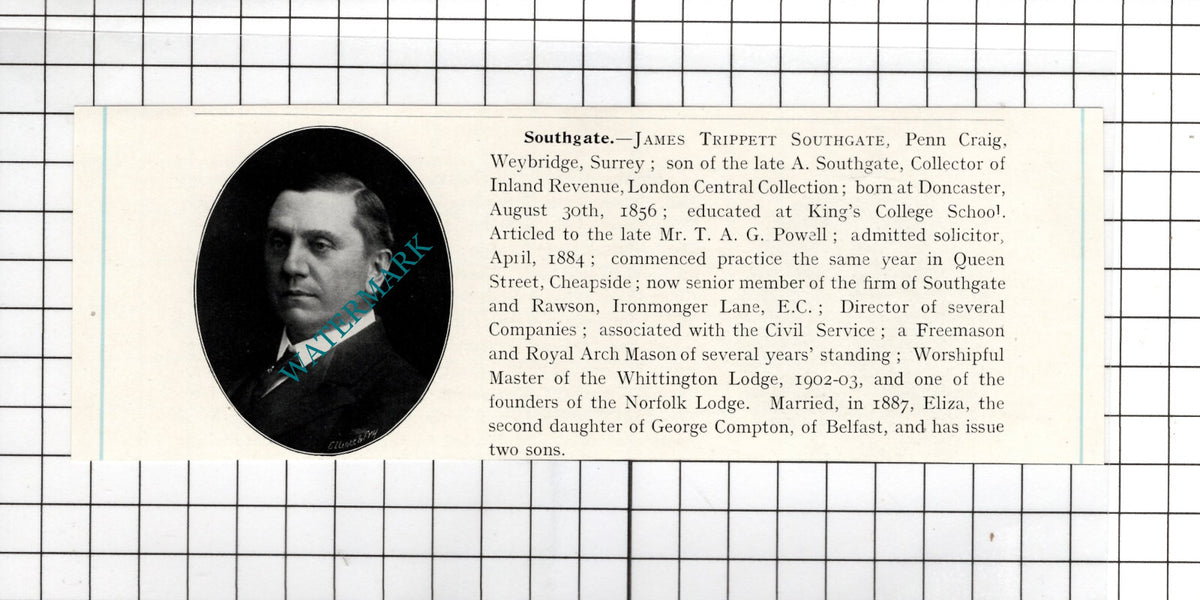 James Trippett Southgate Penn Craig Weybridge Surrey - c.1905 Clipping