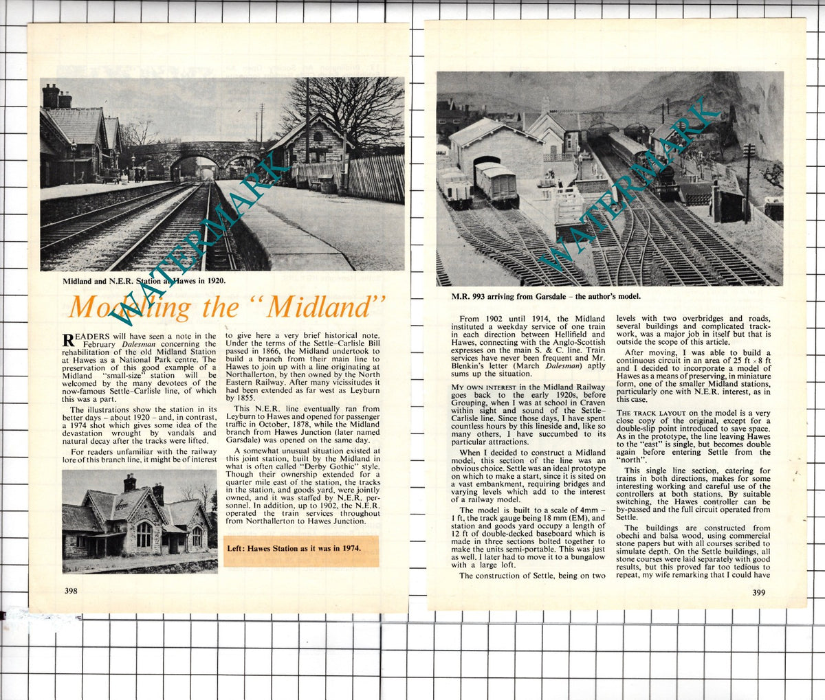 Hawes Railway Station North Yorkshire Midland Railway - 1978 Small Article