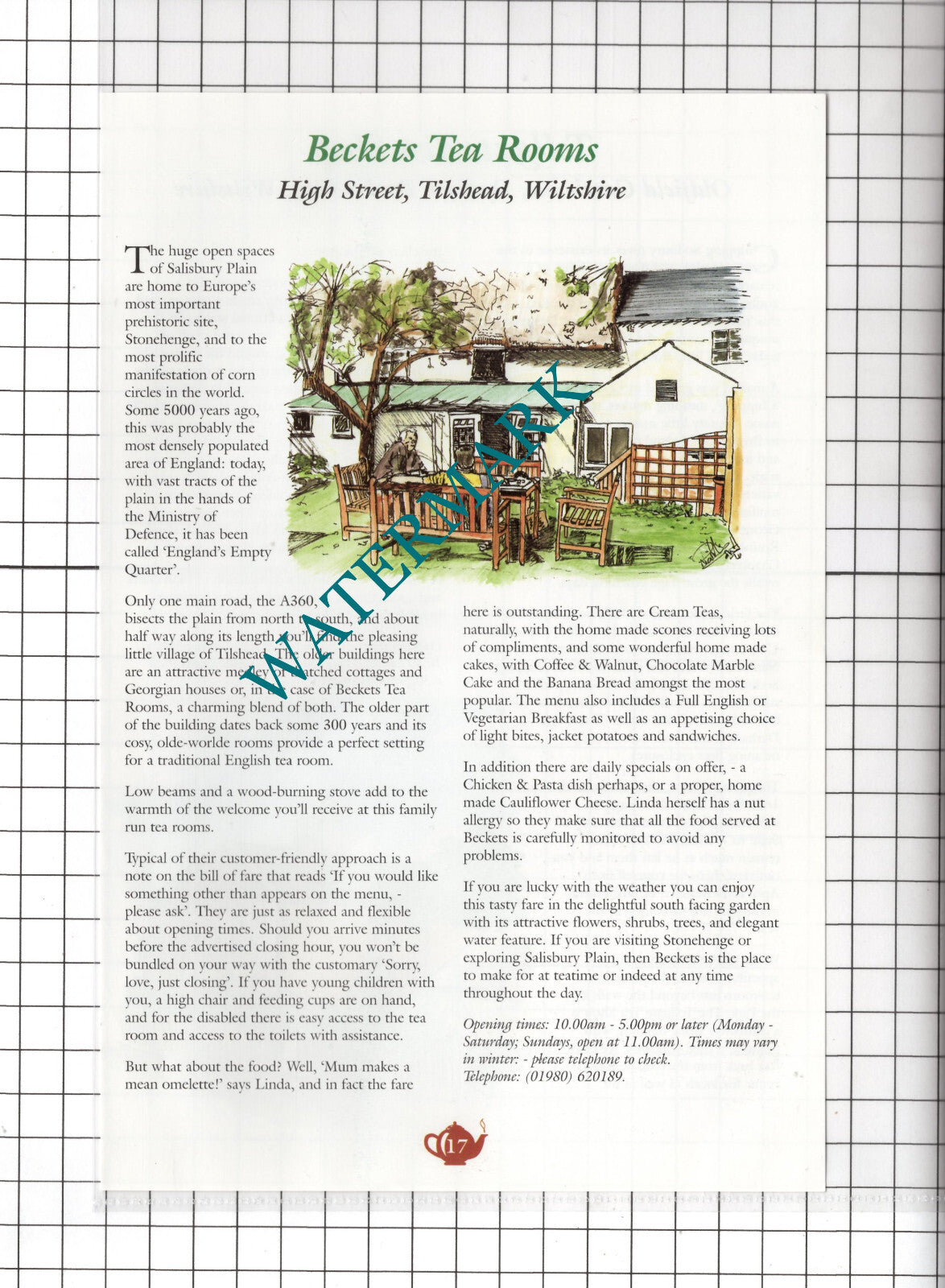 Tollgate Tea Shop Dyrham Park Holman / Beckets Tilshead Wiltshire -c.2001 Advert