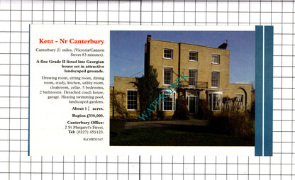 Canterbury Kent / Bures Suffolk House Sale Advert - c.1991 Cutting / Print
