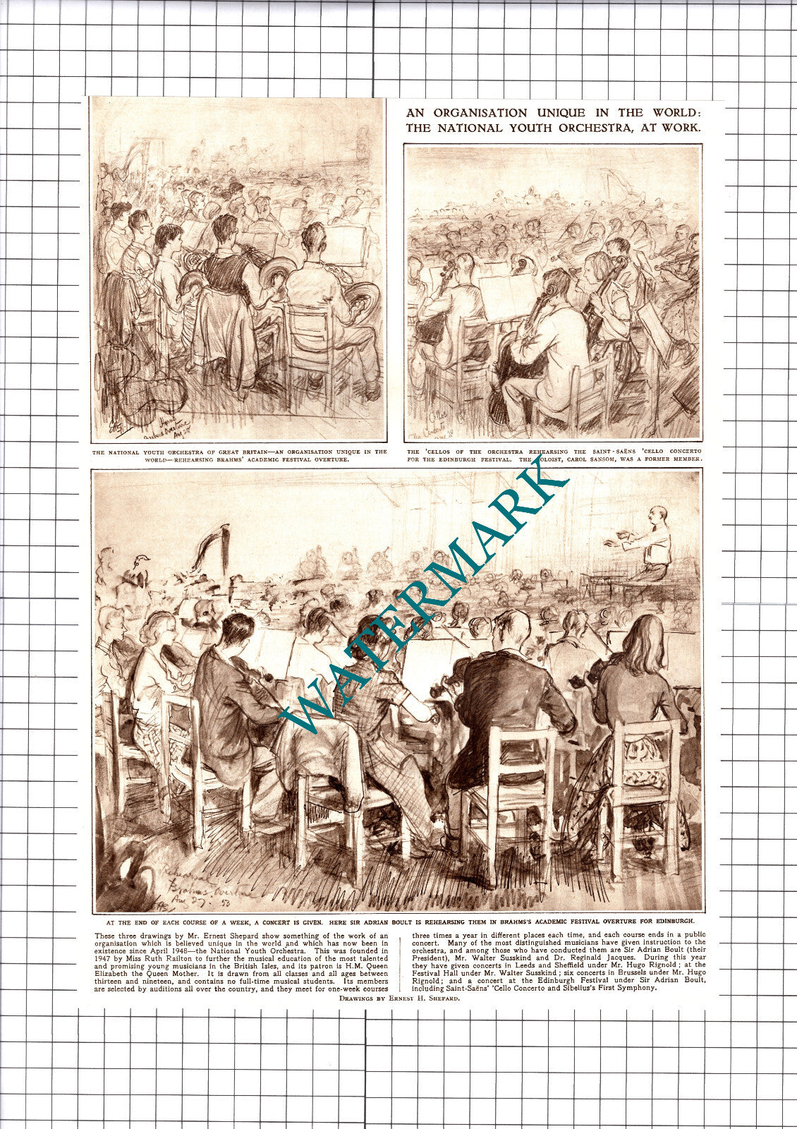 Sir Adrian Boult National Youth Orchestra  Ruth Railton  - 1953 Cutting / Print