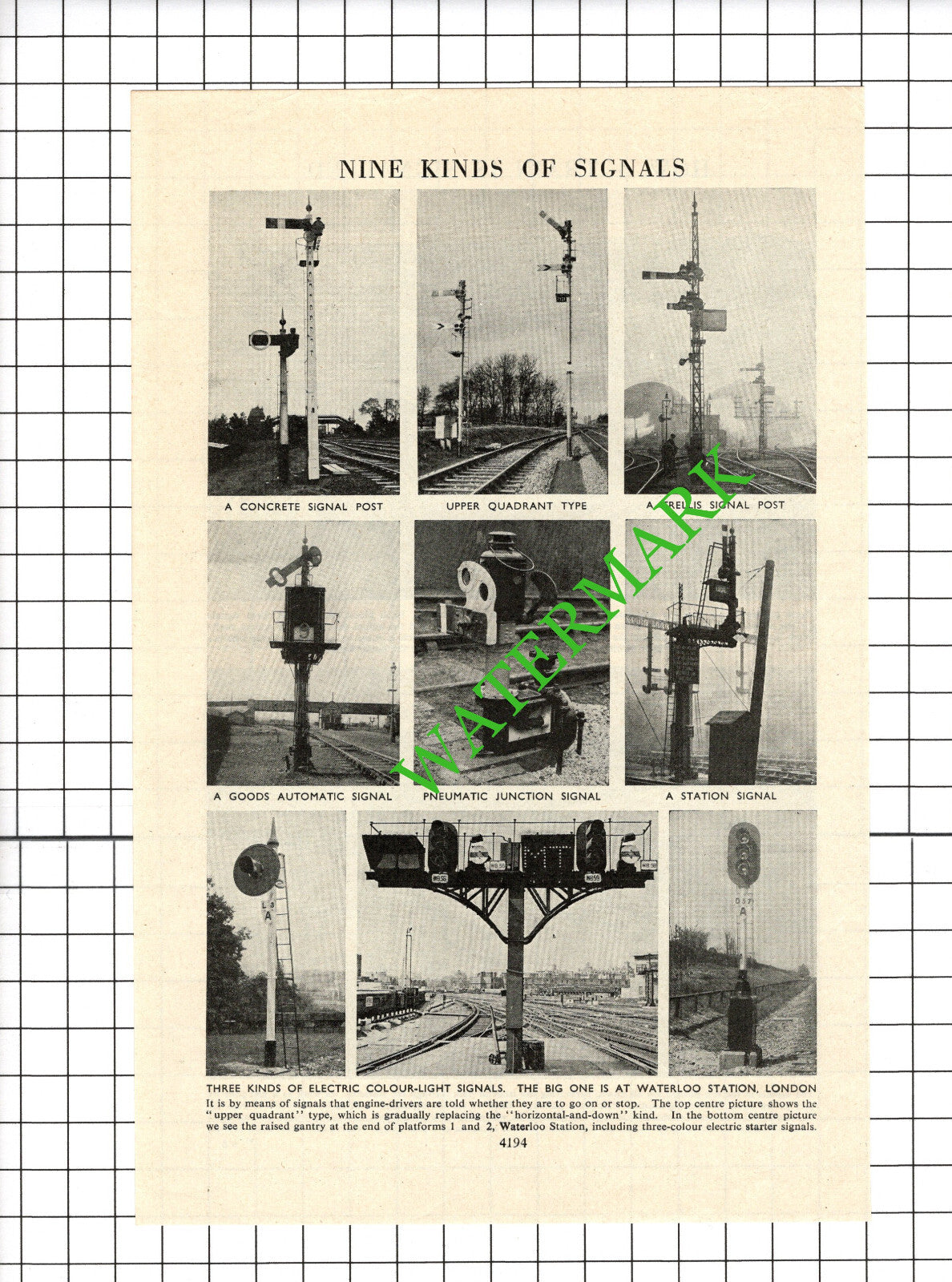 How  Train Railway Signals Work - c.1940s Article