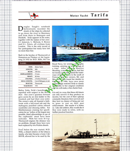 Motor Yacht TARIFA / MERMAIDEN Filleul Frits Rouschop  - 1980's Cutting / Print
