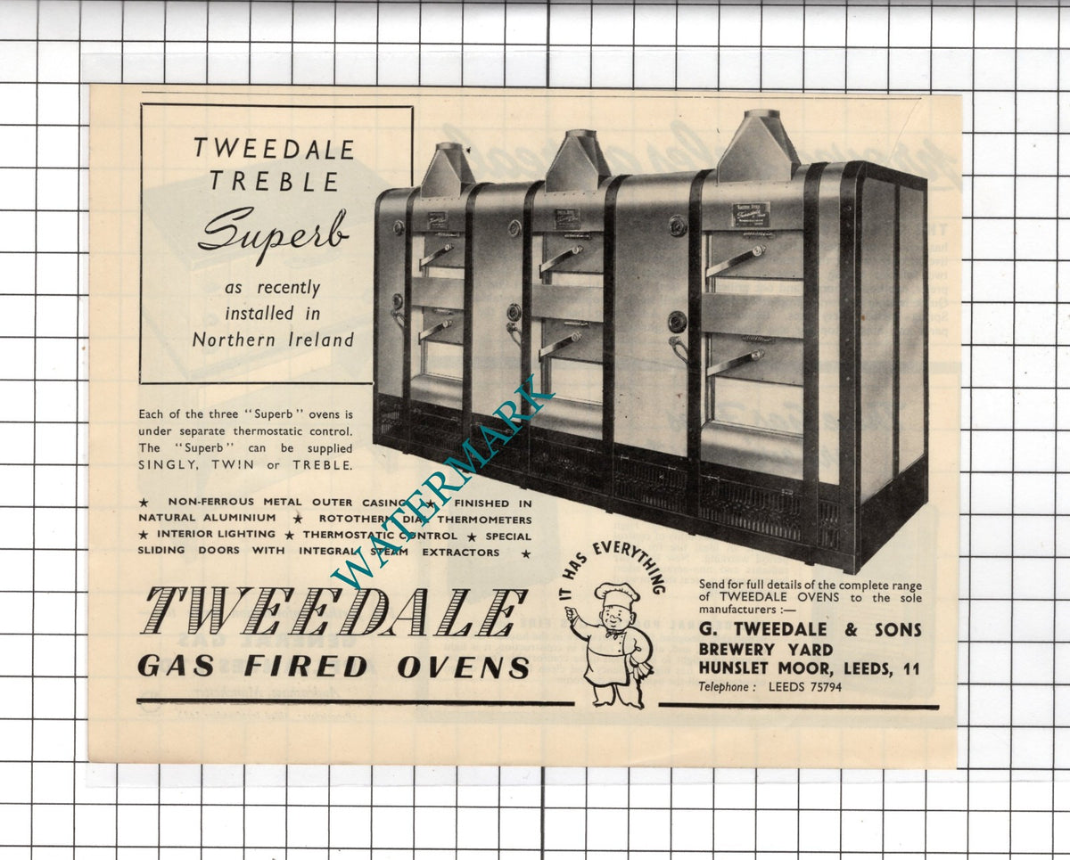 G Tweedale & Sons Hunslet Moor Leeds Cooker Advert - 1951 Advert