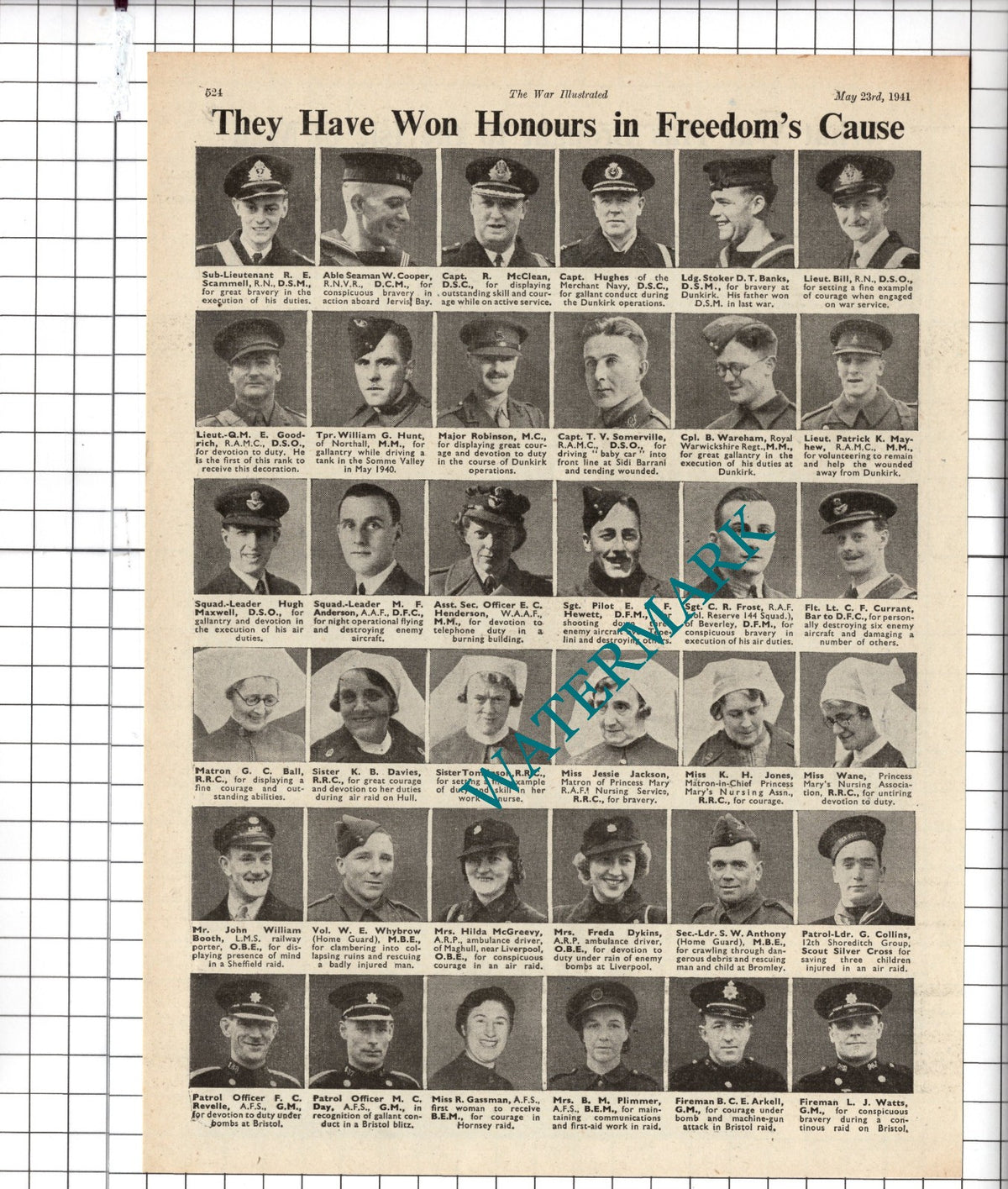 Freda Dykins Hilda McGreevy Gassman Arkell Bristol Plimmer Wane - 1941  Clipping