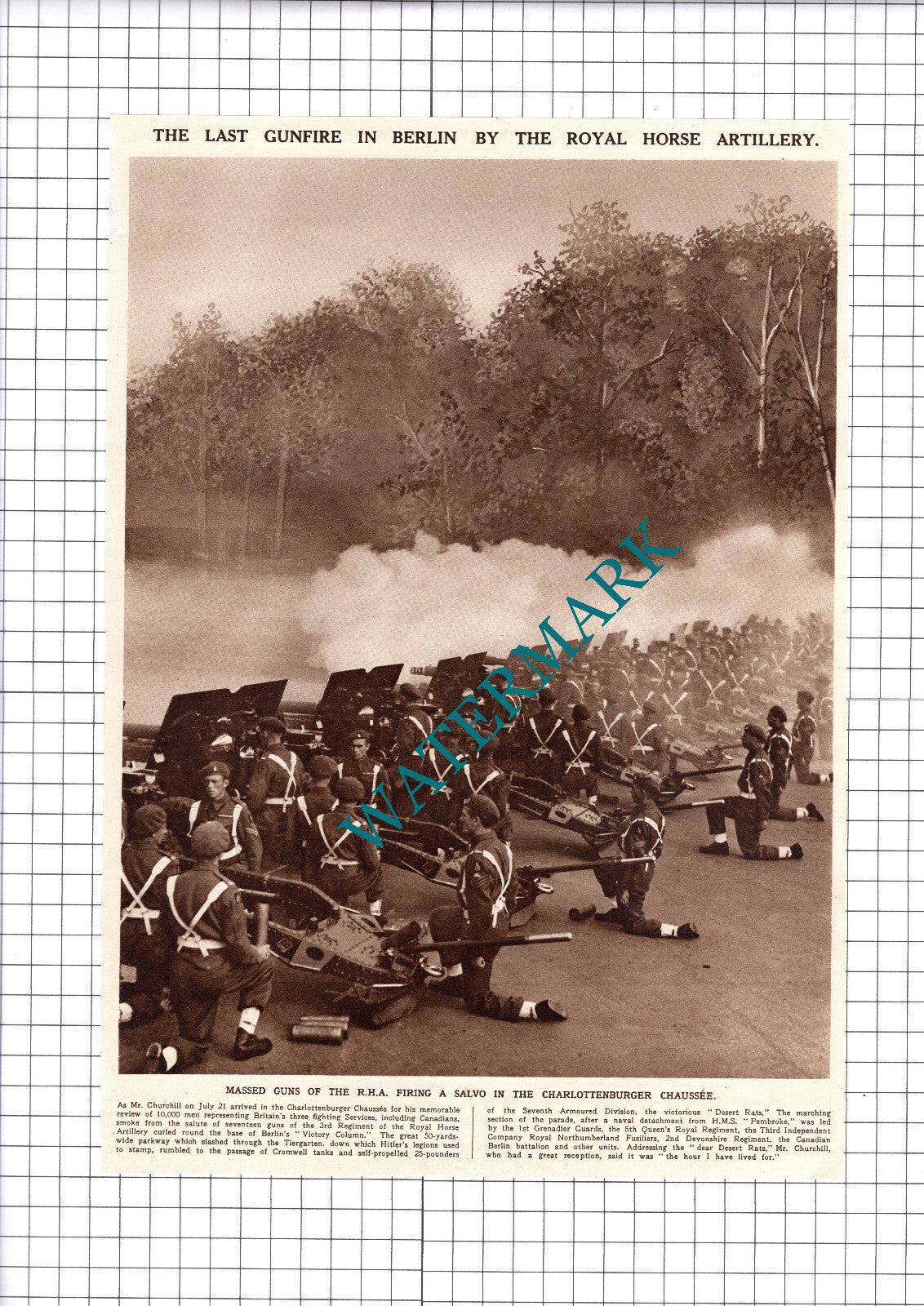 3rd Reg RHA Royal Horse Artillery Charlottenburger Chaussee  -  1945 Clipping