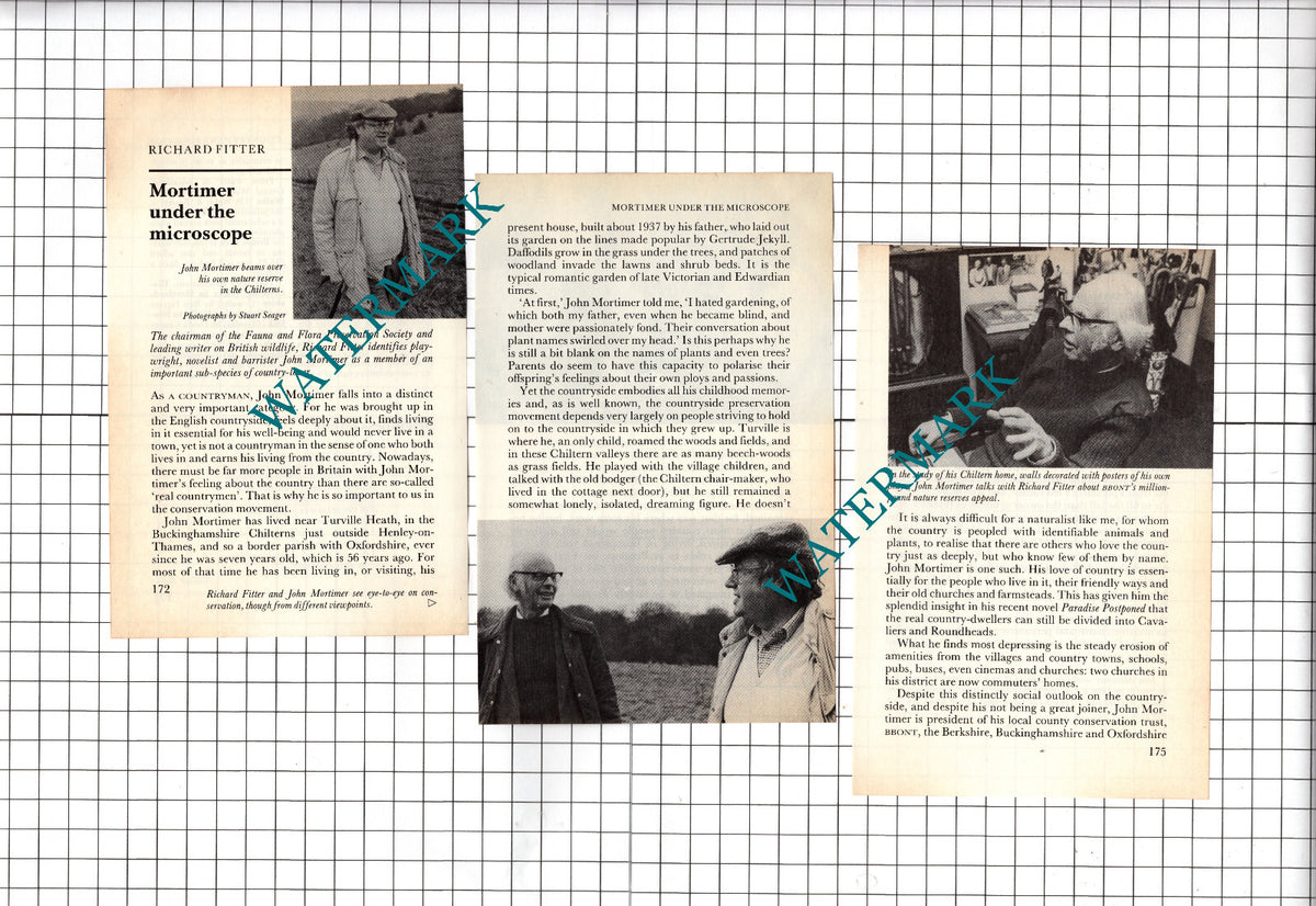 John Mortimer Playwright Novelist  - 1986 Article