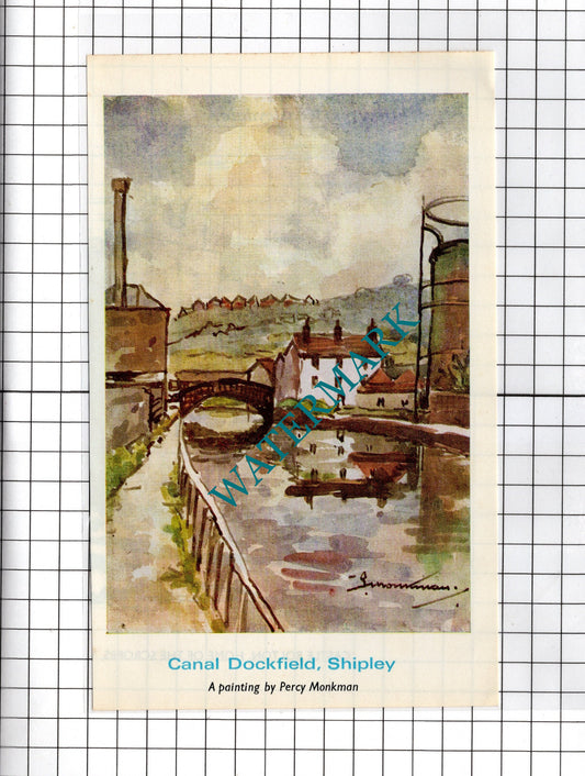 Canal Dockfield Shipley Yorkshire  - 1972 Clipping