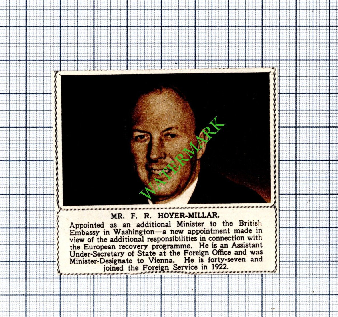 Mr F R Hoyer-Millar - 1948 Small Cutting